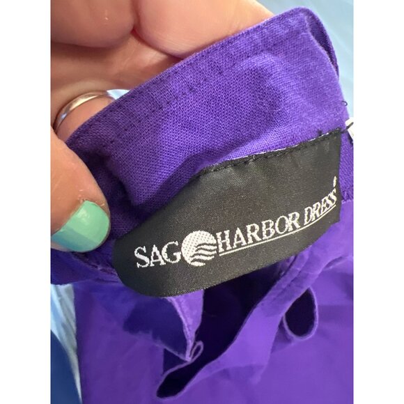 Linen BlendSag Harbor Dress 16 and Cardigan    Embroidered Boho Beach Coastal - Picture 9 of 16